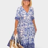 Keisha | Elegantna V-Izrezana Cvjetna Haljina