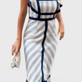 Dianne | Retro Prugasta Maxi Haljina