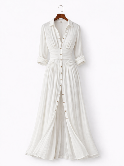 Suzanne | Maksikleid sa rever kragnom