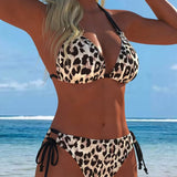 Sabíne - Uzorčasti Bikini s Halterom