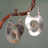 Vintage Srebrne Spiralne Naušnice