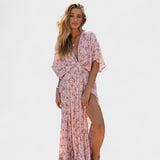 Vilma - Roze boho haljina sa prorezom